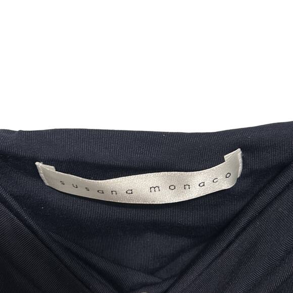 Susana Monaco midnight navy blue with ruffle sleeve size xs NWT - Picture 3 of 5